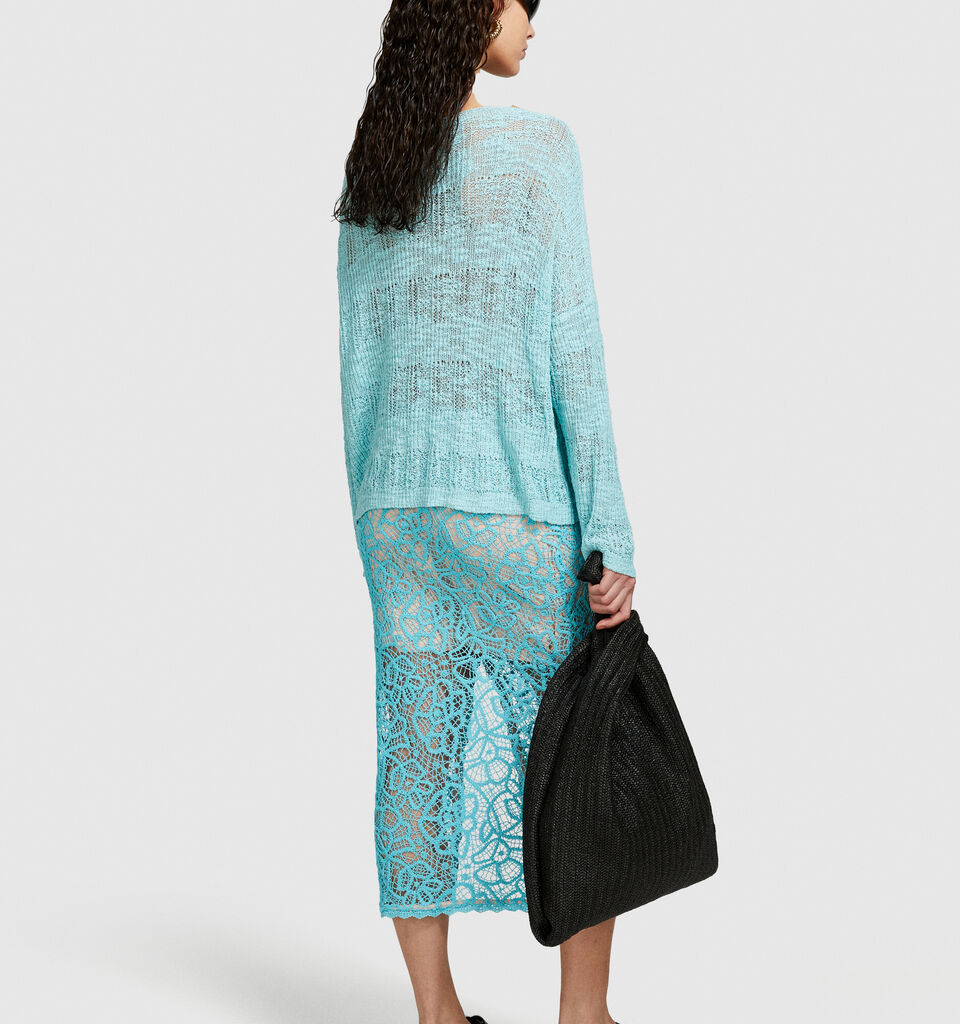 Boat neck sweater - women's boat neck sweaters - Turquoise | Sisley image number 3